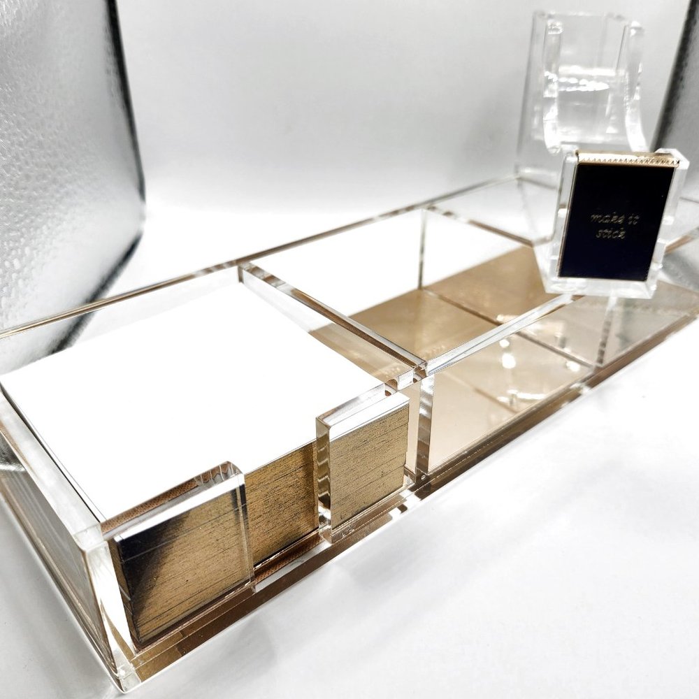 Strike Gold Tape Dispenser and Note Holder Office Desk Accessories